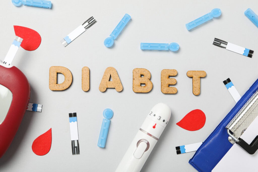 Necessary elements for diabetes, top view.